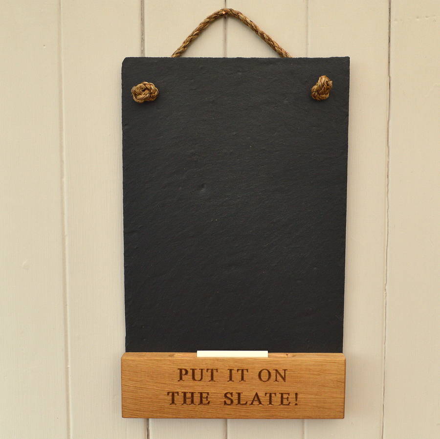 Engraved Oak And Slate Chalkboard By Winning Works | notonthehighstreet.com