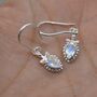 Rainbow Moonstone Teardrop Earrings: Silver Or Gold, thumbnail 8 of 9