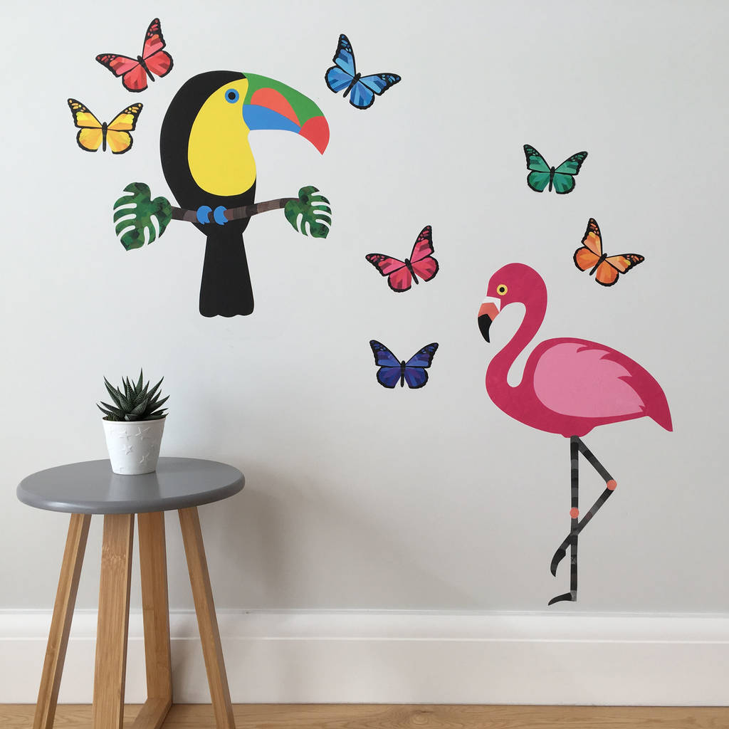 tropical wall sticker set by chameleon and co | notonthehighstreet.com