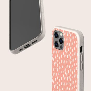 Pink Rain Dots Biodegradable Phone Case, 2 of 7
