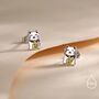 Sterling Silver Japanese Maneki Neko Cat Stud Earrings, thumbnail 8 of 10