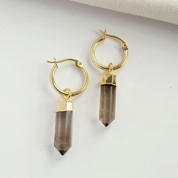 Crystal Gemstone Hoop Earrings, 2 of 3