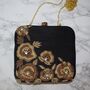 Black Silk Zardozi Square Clutch, thumbnail 2 of 3