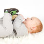 Dotty Fish Dinosaur Soft Leather Baby Shoes With Barefoot Soles, thumbnail 2 of 8