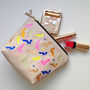 Animal Embroidered Lambs Leather Zipped Make Up Bag, thumbnail 2 of 7