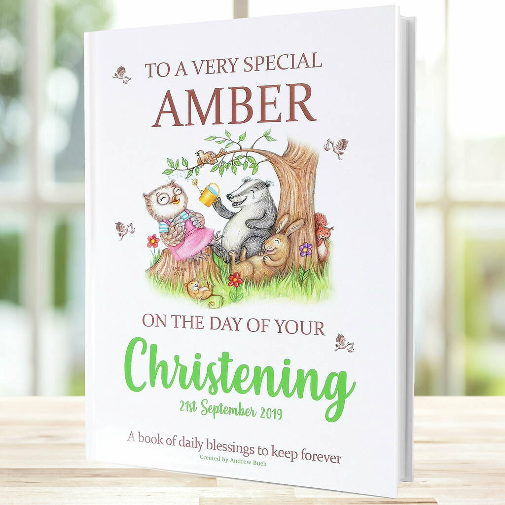 Personalised Baby Christening Gift Book Of Blessings, 1 of 12