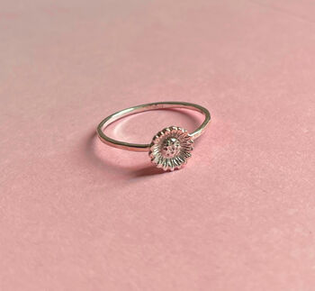 Sterling Silver Mini Sunflower Ring, 8 of 12