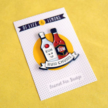 'Rum Chums' Friendship Enamel Pin Badge, 3 of 3