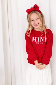 Christmas Mini Est Personalised Embroidered Sweatshirt Jumper With Optional Matching Mama, 3 of 12