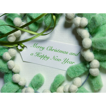 Mistletoe Wreath Luxury Christmas Card, 8 of 9