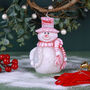 G Decor Happy Snowman Christmas Candle Red Hat And Scarf Festive Ornament, thumbnail 1 of 4