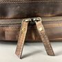 Cognac Leather Open Top Wash Bag, thumbnail 5 of 9