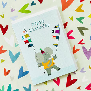 Elephant Happy Birthday Card, 3 of 4