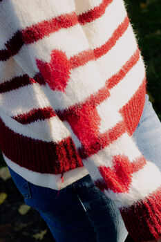 Red Stripe Heart Sleeve Jumper, 5 of 6