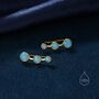 Sterling Silver Blue Opal Trio Crawler Earrings, thumbnail 3 of 9