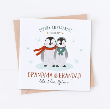 Personalised Penguin Christmas Card Any Relation, 3 of 4