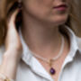 Clara Freshwater Pearl And Amethyst Drop Earrings, thumbnail 2 of 3