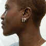 9ct Solid Gold Pearl Hoop Earrings, thumbnail 3 of 7