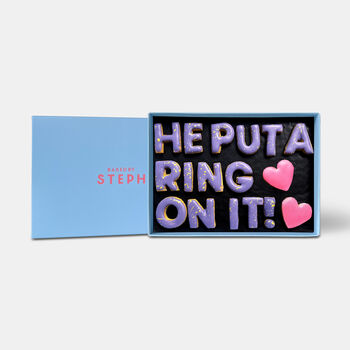 He Put A Ring On It! Letterbox Message Cookies Purple, 2 of 7