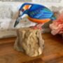 Hand Carved Wooden Kingfisher Bird Figurine Hand Painted, thumbnail 2 of 7
