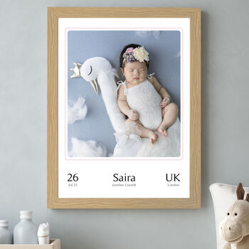 Personalised New Baby Birth Announcement Photo Art, 2 of 11