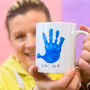 Father's Day Child's Hand Print Mug Personalised, thumbnail 1 of 6