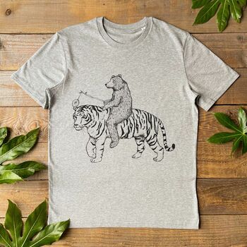 Bear And Tiger Men's T Shirt, 2 of 4