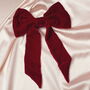 Eve Silk Velvet Christmas Tree Bow Topper, thumbnail 2 of 6