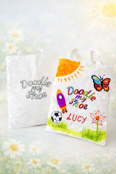 Kids Washable Tote Bag And Pen Set Customise Your Own Bag, 2 of 4