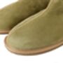 Sheepskin Slippers Olive 100% Hand Crafted Hard Sole, thumbnail 3 of 5