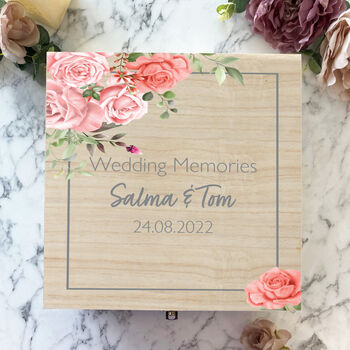 Personalised Floral Wedding Keepsake Box, 2 of 7