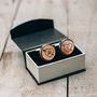 Personalised Fifth Wedding Anniversary Wooden Cufflinks, thumbnail 2 of 3