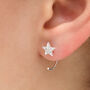 Gold Or Silver Christmas Star Pull Through Earrings, thumbnail 1 of 6