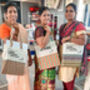 Surprise Sari Tote, Reusable Shopper Handmade In India, thumbnail 2 of 12