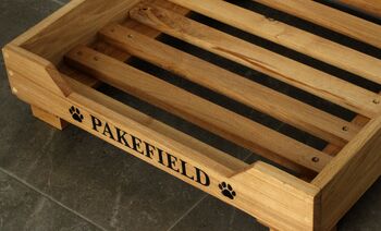 Engraved Oak Dog Bed With Bespoke Sizes, 6 of 12