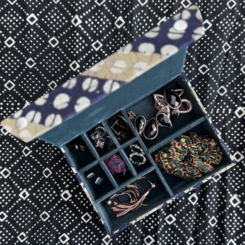 Jewellery Box With Button Closure, Partitions Inside, 8 of 8