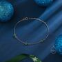 Tiny Cz Trio Bracelet In Sterling Silver, thumbnail 8 of 11