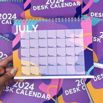 2024 Colourful Patterned A5 Desk Calendar, 8 of 12