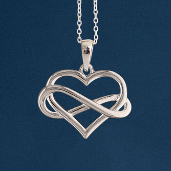 Sterling Silver Open Infinity Heart Necklace, 2 of 10