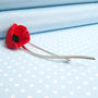 Art Deco Style Poppy With Sterling Silver Stem Brooch, thumbnail 1 of 4