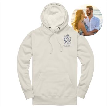 Embroidered Outline From Photo Unisex Hoodie, 8 of 12