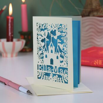 Personalised Lasercut Castle Birthday Card, 5 of 7