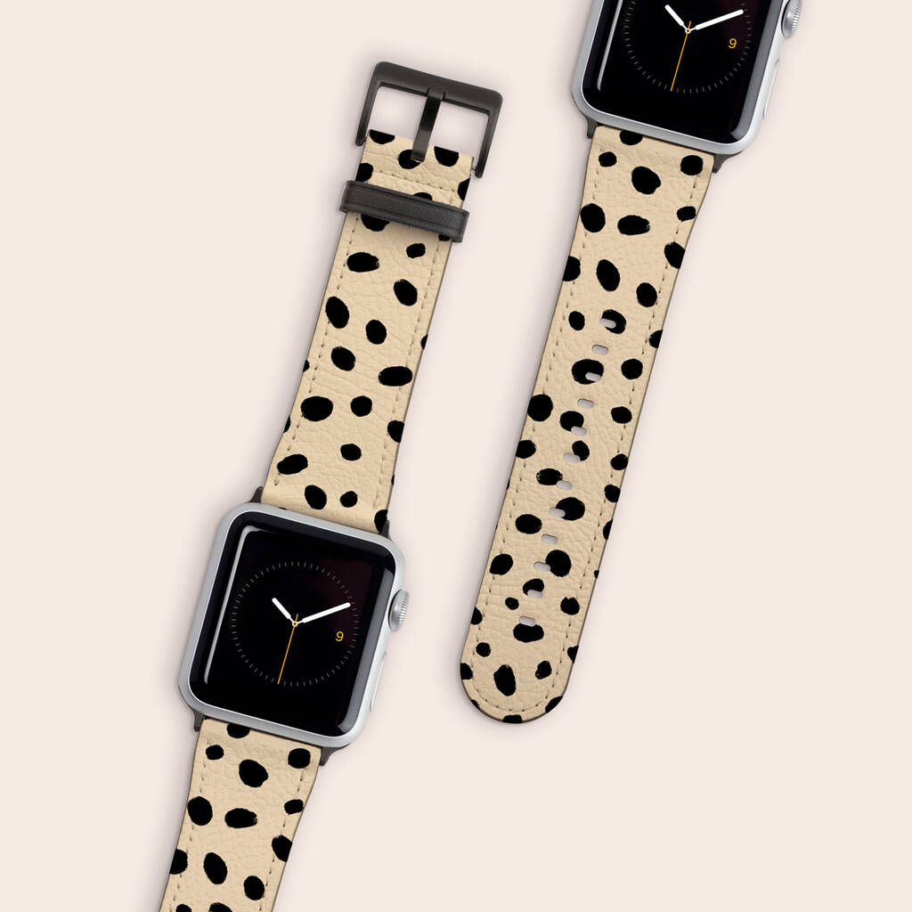 Beige Dots Vegan Leather Apple Watch Band, 1 of 6