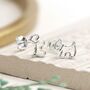 Sterling Silver Scottie Dog Stud Earrings, thumbnail 2 of 8