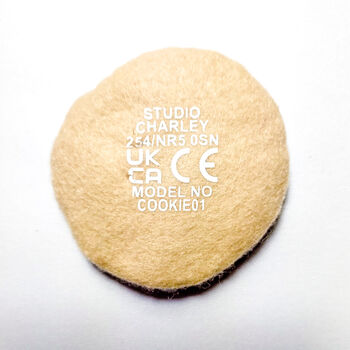 Six Handmade Felt Chocolate Chip Cookies Set: Ukca/Ce Certified Play Food, 5 of 6