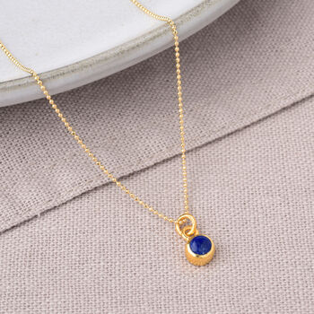 Gem Dot Lapis September Birthstone Necklace, 3 of 4