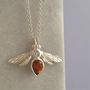 Sterling Silver Citrine Bee Pendant, thumbnail 2 of 4