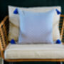 Wabi Sabi Recycled Cotton Cushion Cover In Blue, thumbnail 1 of 4