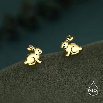 Sterling Silver Rabbit Stud Earrings, 3 of 12