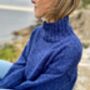 The Coco Wool And Organic Cotton Sweater In Navy Blue, thumbnail 2 of 4